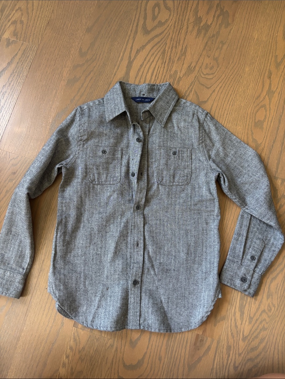 Janie and Jack Heather Gray Button-Down Shirt